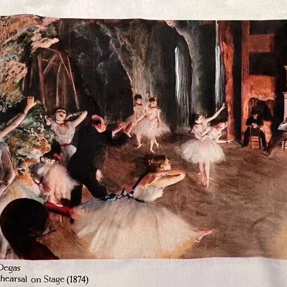 Edgar Degas The Rehearsal On Stage 1874 Canvas Art Tote Book Bag